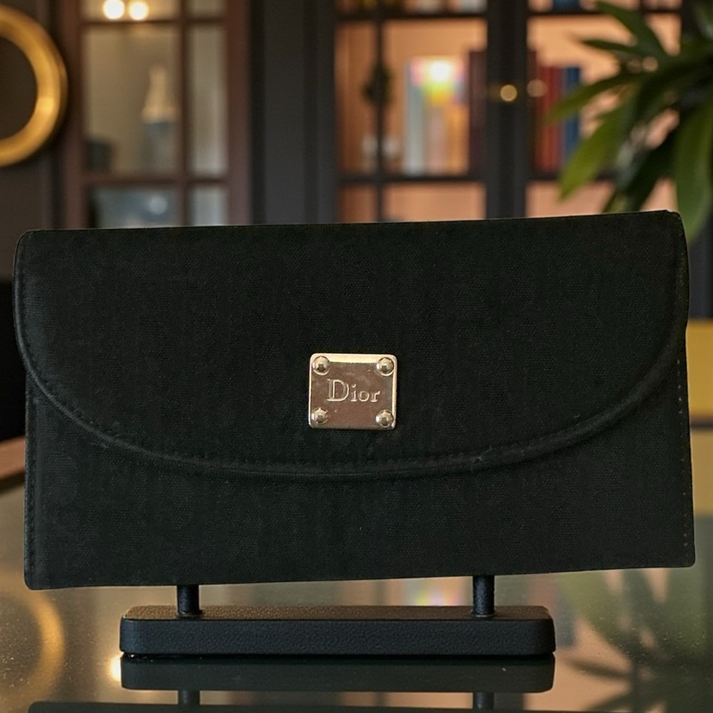 Christian Dior Oblique Canvas Continental Wallet Black Authentic - Picture 14 of 14